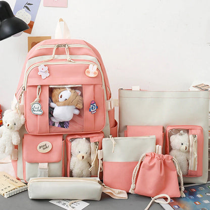 Set Girls Student School Bag Girls Schoolbag Book Bags Women Travel Backpack