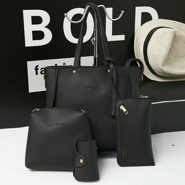 4pc/set PU Leather Bags Ladies Messenger Bag Satchel Tote Purse Shoulder Han New