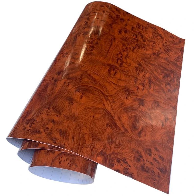 Car Sticker Vinyl Wood Grain Textured Self-Adhesive Wrap Internal Wallpaper Film