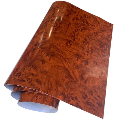 Car Sticker Vinyl Wood Grain Textured Self-Adhesive Wrap Internal Wallpaper Film