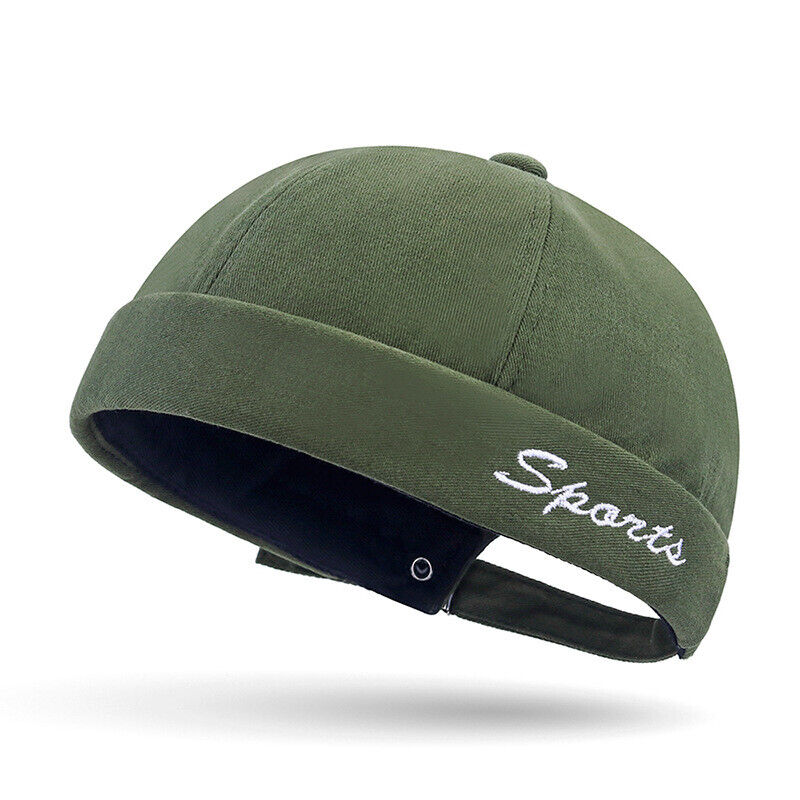 Brimless Docker Cap Hat Skullcap Sailor Rolled Cuff Retro Beanie Hats Adjustable