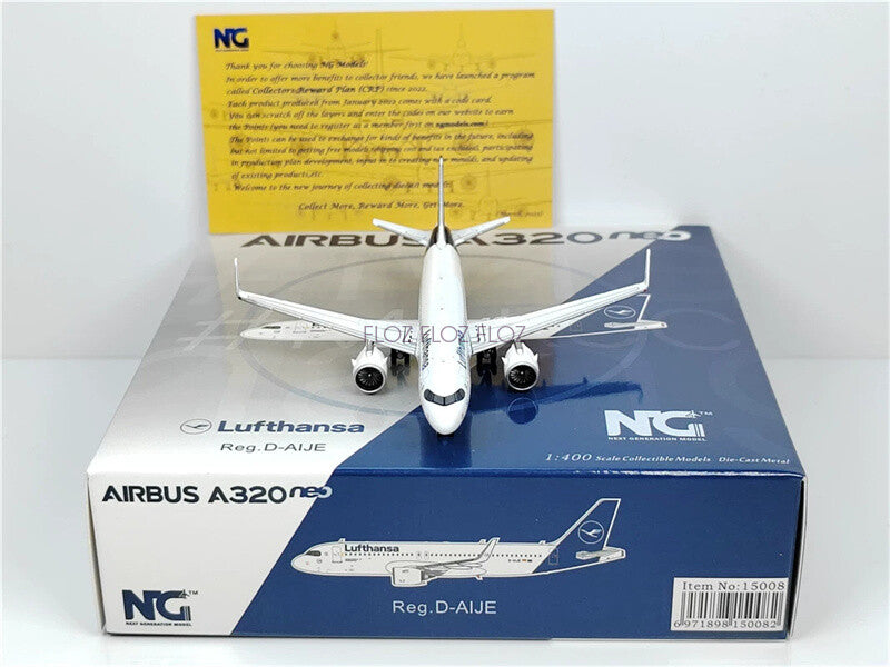 NG Models Lufthansa for Airbus A320 D-AIJE 1:400 Aircraft Pre-built Model