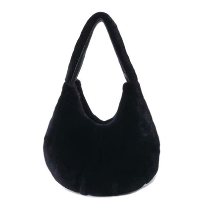Fashion Womens Hobo Bags Full-pelt Rex Rabbit Fur Tote Bags Casual Shoulder Bags