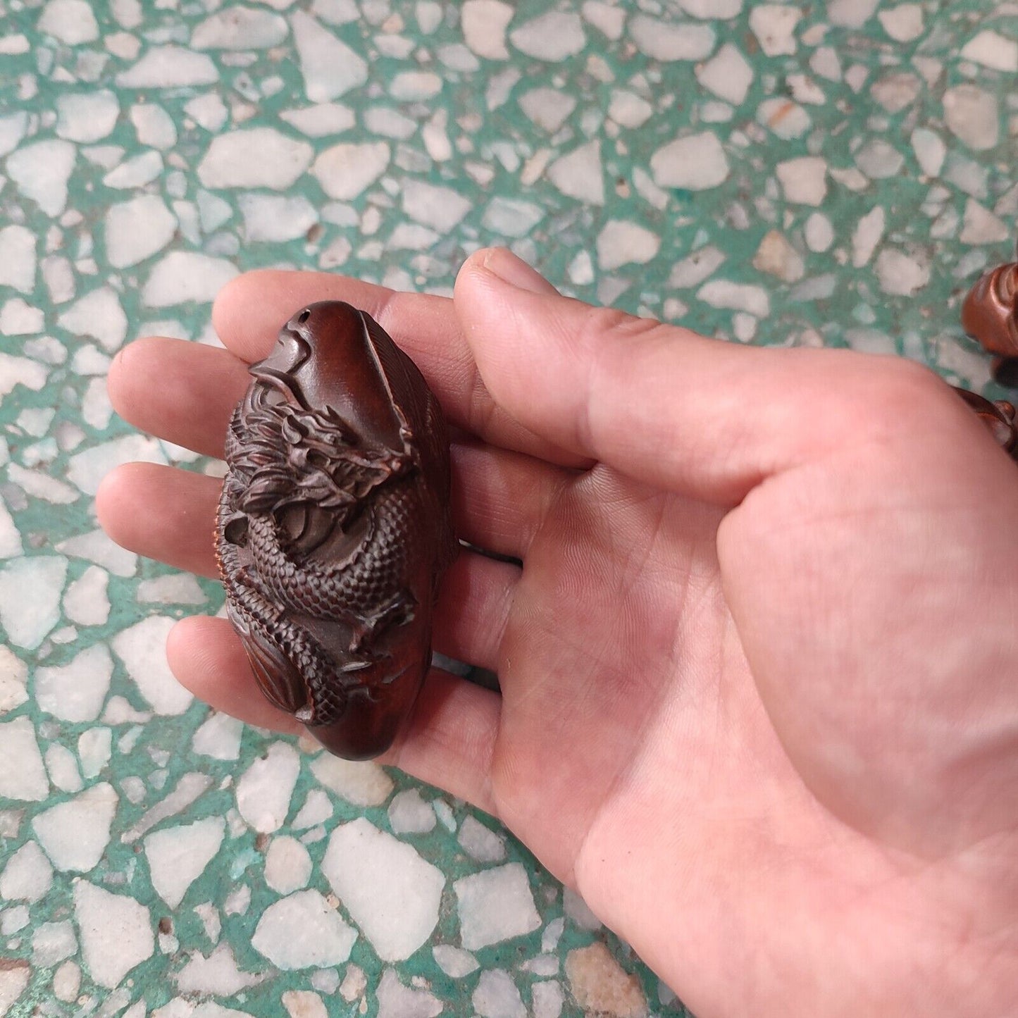 Boxwood Carving Wooden Gift Anniversary Decor Phoenix Dragon Sculpture Pendant