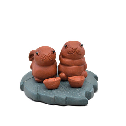 One Little Rabbit Chinese Novel Tea Pet Zisha Tea Play House Warming Ornament