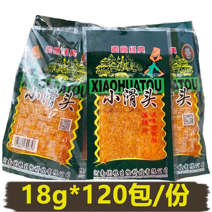 Xiao Huantou Spicy Slices Snacks, Spicy Strips, 90 Packs小滑头辣条薄辣片90包香辣面筋儿时怀旧零食
