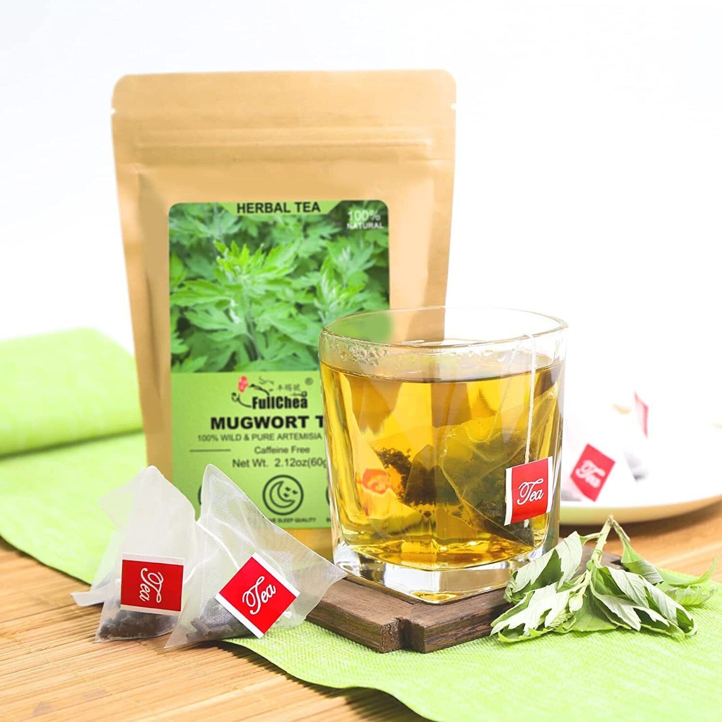 2023 FullChea Mugwort Tea Bag 40 Teabags 1.5g/bag Natural Artemisia Vulgaris