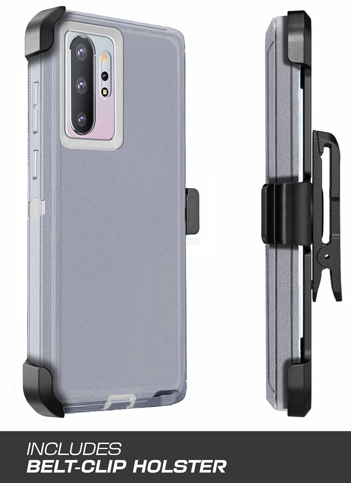 For Samsung Galaxy Note10 Plus 5G Case Impact Clip Holster Cover, Tempered Glass
