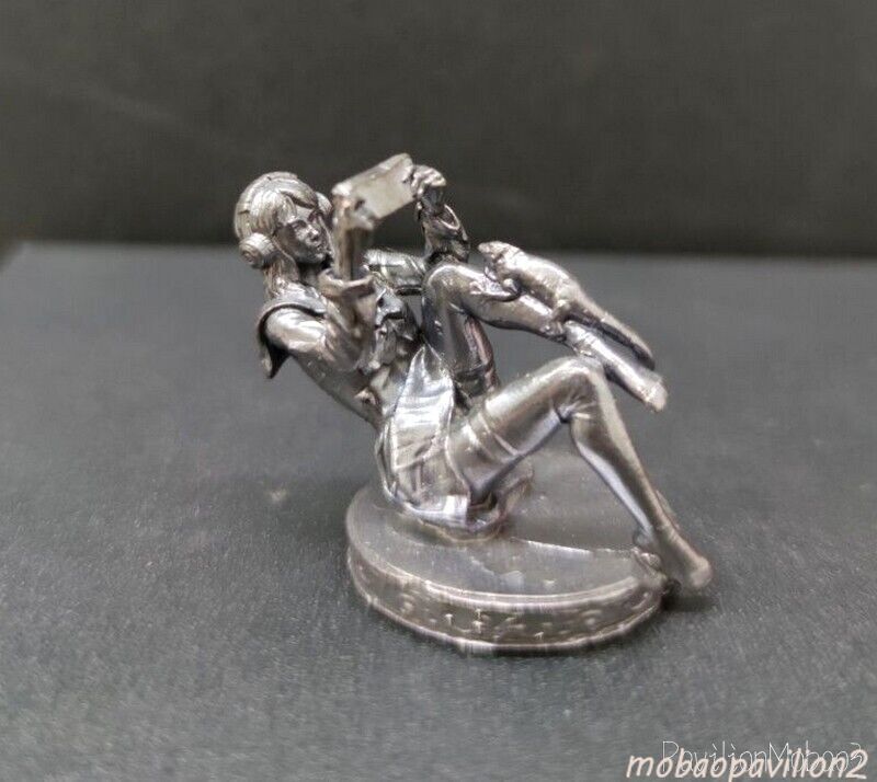 Black Brass Gaming Girl Statue Art Beauty Model Artwork Decor