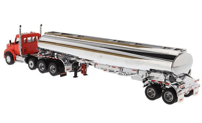 1:50 DM T880S SBFA Tandem Day Cab Tanker Trailer Container Truck Diecast Model