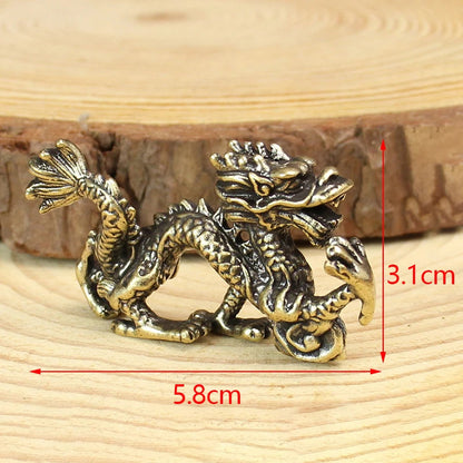 1Pc Chinese Retro Brass Twelve Zodiac Ornaments Statue Home Feng Shui Decoration