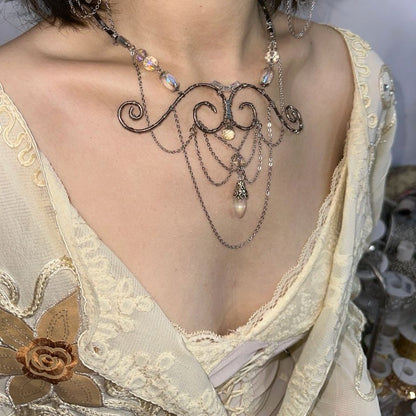 Vintage Handmade Mermaid Tear Choker Necklace Dark Wasteland Style