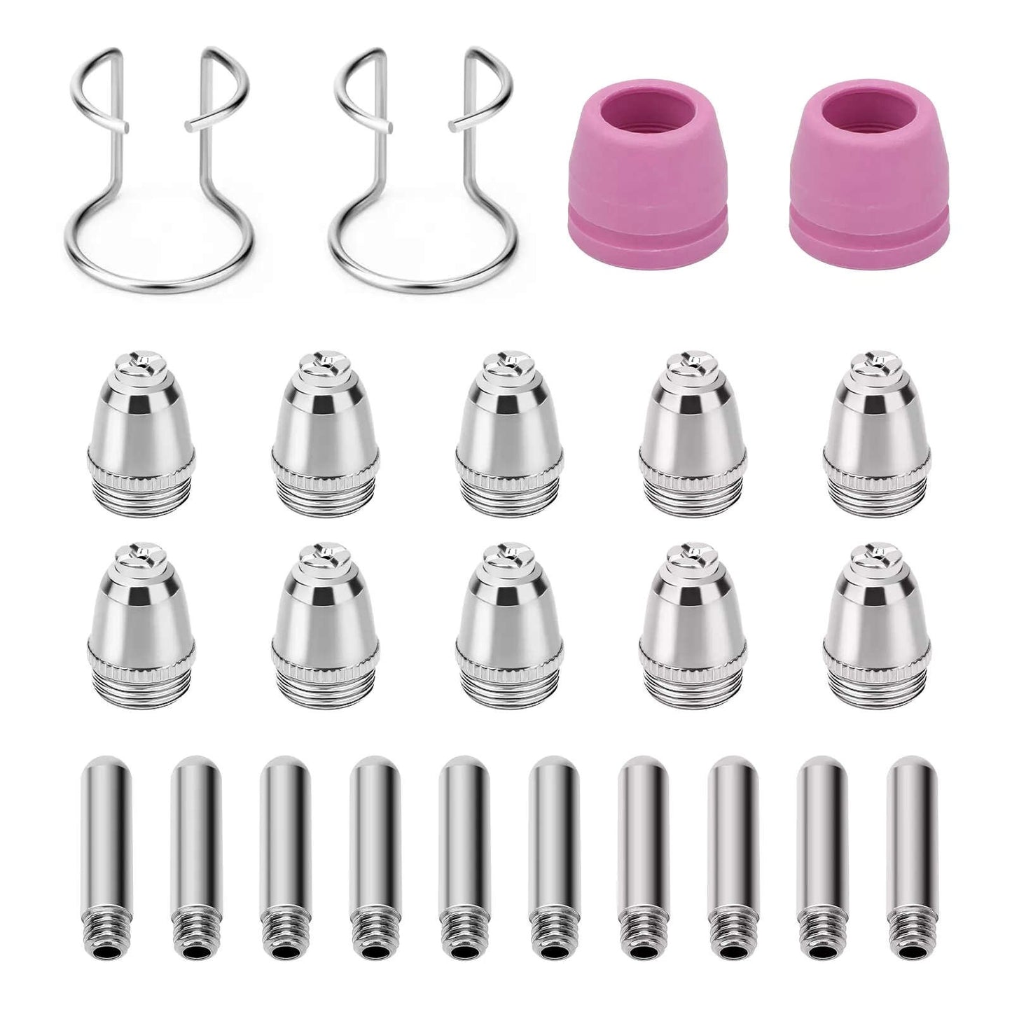 24PCS New Nozzles/Shield Cups Plasma Cutter Torch Consumables Complete Kit