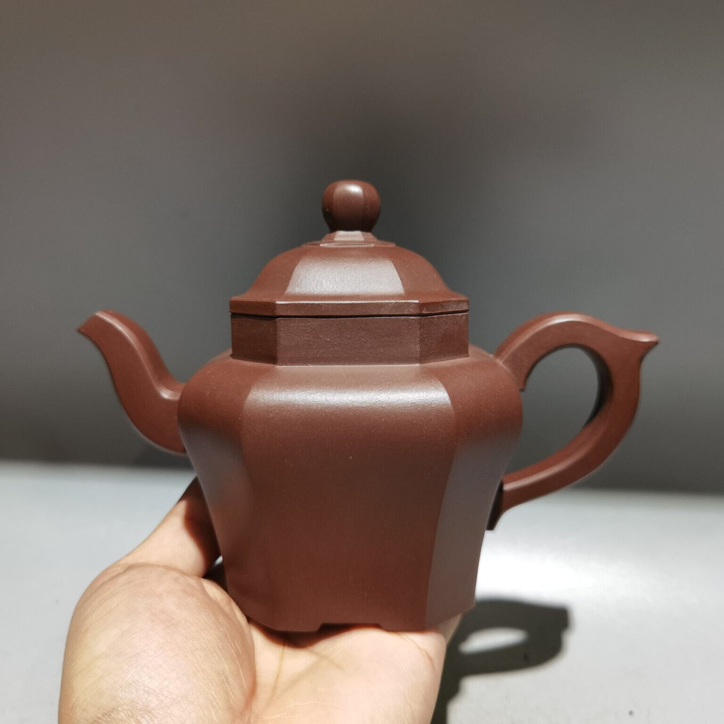 Chinese Yixing Zisha Clay Handmade Exquisite Teapot （八方怀古壶 底款：施小马）