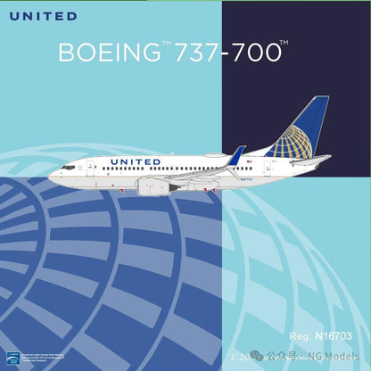 1:200 NG Models United Airlines Plane B737-700/W Livery Diecast Aircraft Model