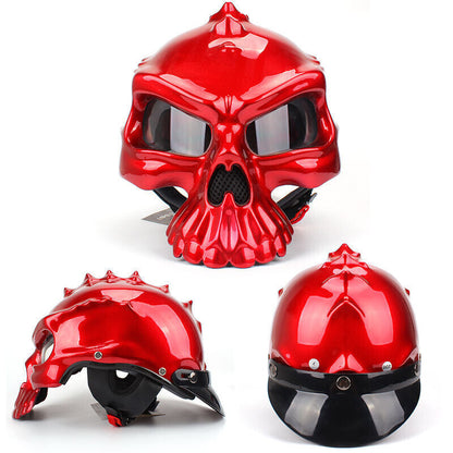 NEW Vintage Motorcycle Helmet Fashion Reversible Skull Half-Helmet For Men Women
