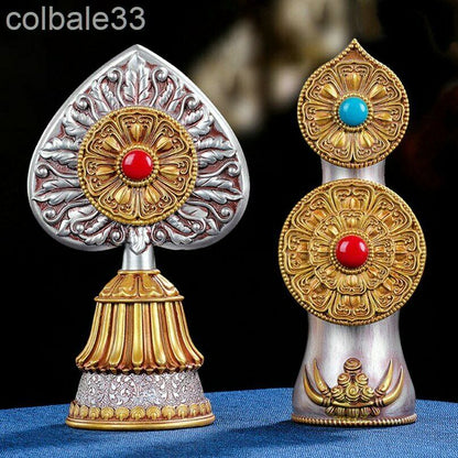 16.5cm 6.5" Torma Sizi Butter Sculpture Duoma Statue Tibetan Buddhism Worship
