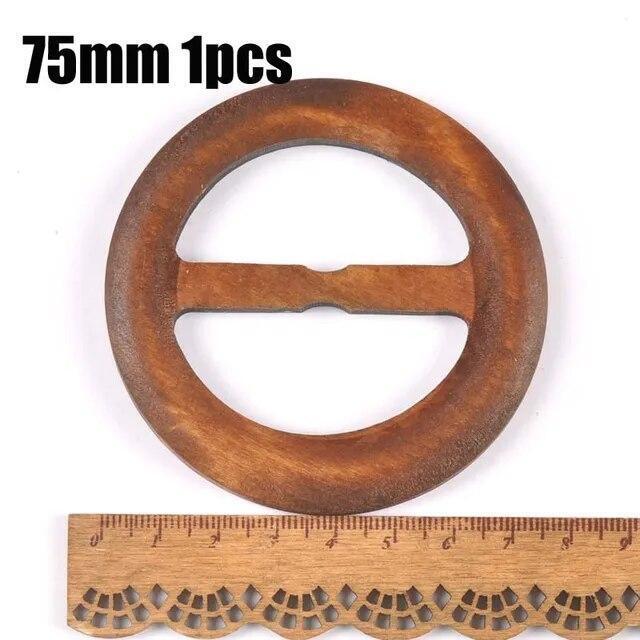 Wooden Round Ring Buckle Wood Windcoat Belt Buckles Garment Ornament Ac