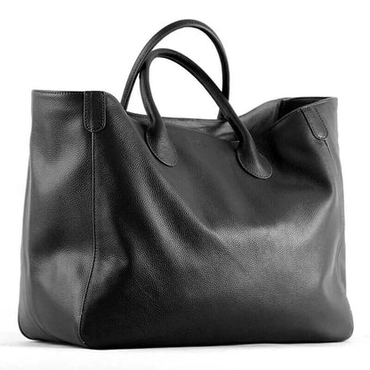 41cm Big Women Tote Bag 100% Top Cow Hide Leather Handbag Lady Travel Bag