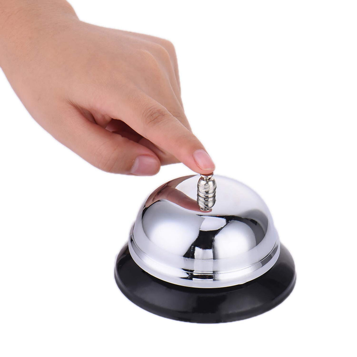 Classic Metal Service Bell - Call Bell with Black Plastic Base