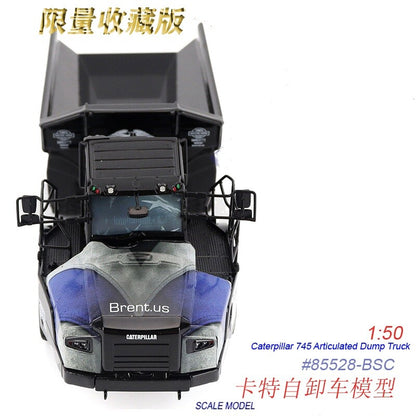 1:50 DM Brent CAT745 Dump Truck Construction Machine Equipment Diecast Model