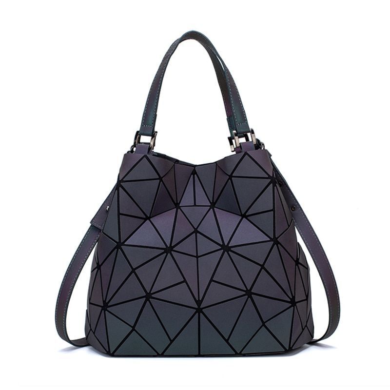 Luminous Big Bag Holographic Reflective Geometric Shoulder Bags Handbags Zipper