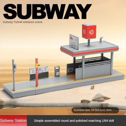 1/64 Model City Subway Station Tunnel Entrance Scene Building Model Gift
