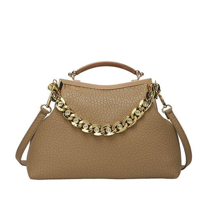 Handbag Mental Handle Pleated Shell Bag Clutch Purses Crossbody Bags 28*20*7 CM