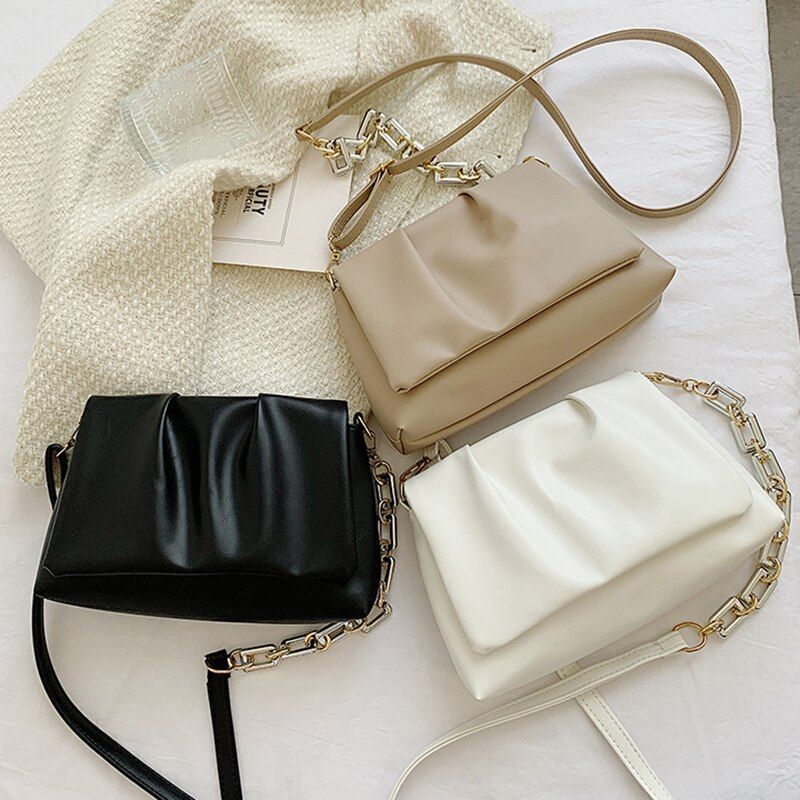 Shoulder Bags Chain Crossbody Retro Flap Synthetic Leather Big Purse 26*6*27 CM