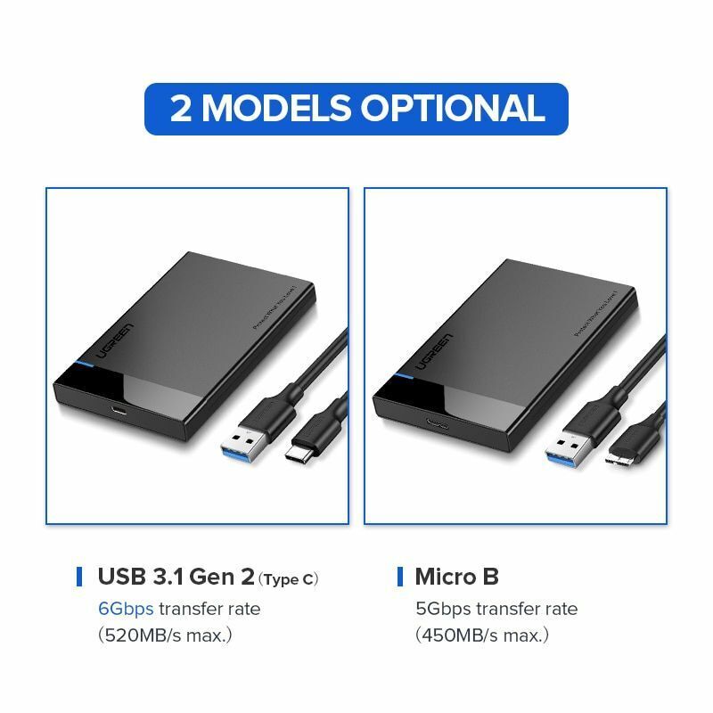 HDD Case 2.5 SATA to USB 3.0 Adapter Hard Drive Enclosure SSD Disk Box Type C