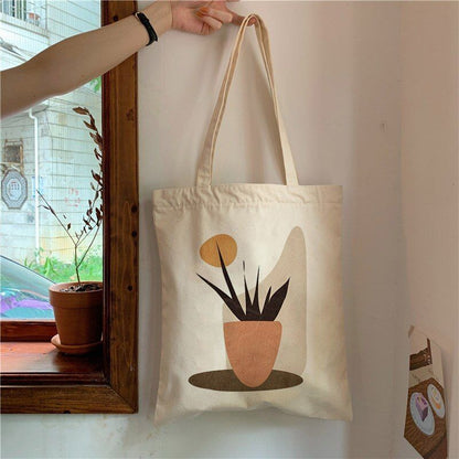 Retro Canvas Tote Bag Handbag Fashion Shoulder Bag Large Student Book Bags Linen