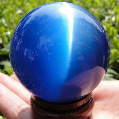 HOT SELL ASIAN QUARTZ CAT EYE CRYSTAL HEALING BALL SPHERE 40-80MM