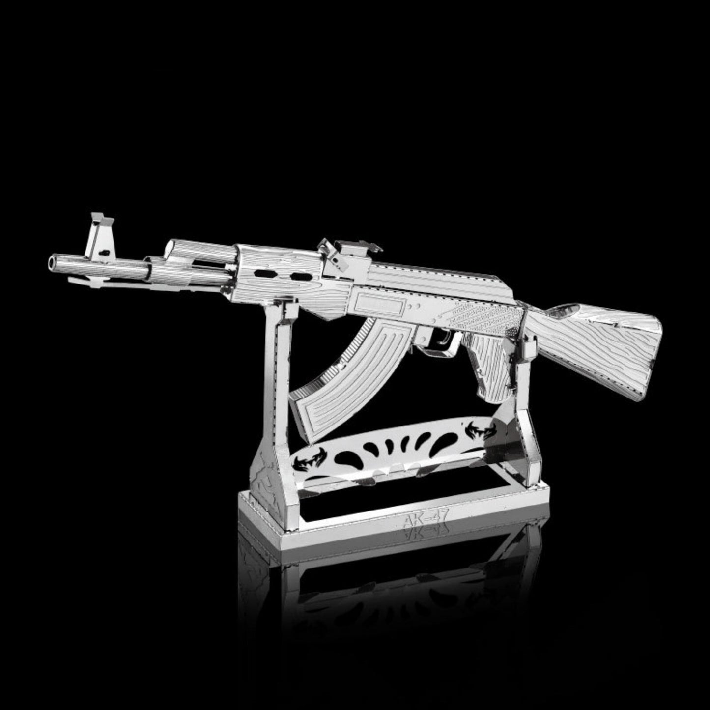 1:80 Scale Unassembled Metal 3D Model Kit AK 47 Puzzle Toy DIY Building Gift