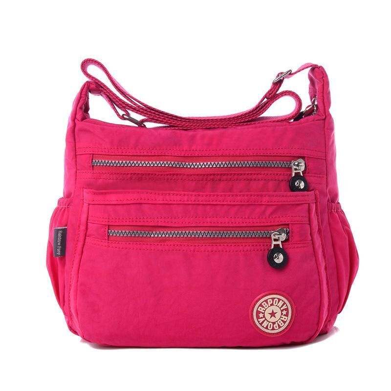 Casual Tote Nylon Shoulder Bag Polyester Fashion Solid Zipper Travel Crossbody