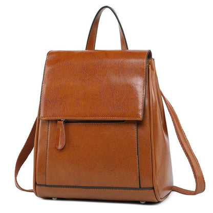 Genuine Leather Backpack Crossbody Messenger Shoulder Bags Travel 23*11*27 CM