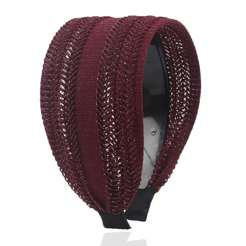 Women Headband Cloth 3 Inch Wide W/ Teeth Non-Slip Hairpin All-Matching Headwear