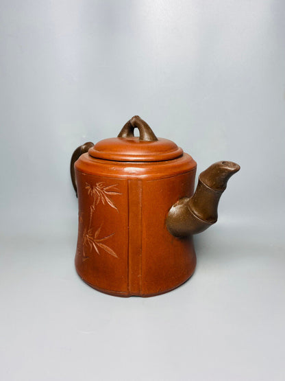 Chinese Yixing Zisha Clay Handmade Exquisite Teapot（高竹节壶 底款 李茂林 ）