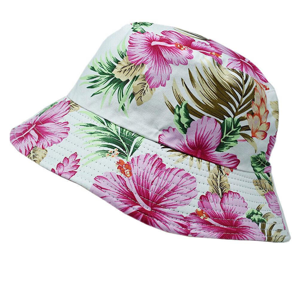 Unisex 100% Cotton Bucket Hat Boonie Hunting Fishing Outdoor Reversible Cap