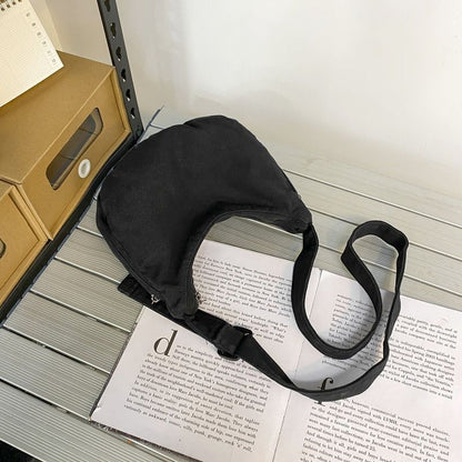 Canvas Fabric Small Side Sling Shoulder Bag Student Cotton Soft Cloth Crossbody
