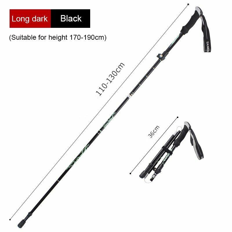 Folding Trekking Pole Portable Walking Stick Outdoor Climbing Hiking Adult Blue