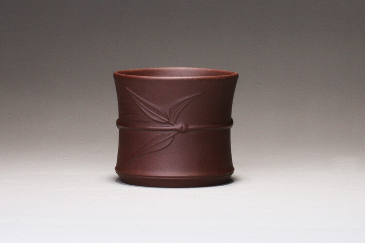 Puer Tea Real Yixing Zisha Tea Cup Marked Bamboo Relief Master Cup Of Tea China