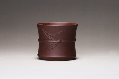 Puer Tea Real Yixing Zisha Tea Cup Marked Bamboo Relief Master Cup Of Tea China
