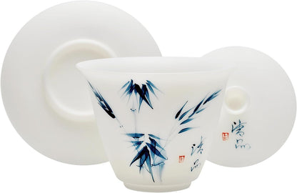 Gaiwan Ice Jade White Porcelain Gaiwan Puer Tea Cup Set For China Gongfu Zhuyun