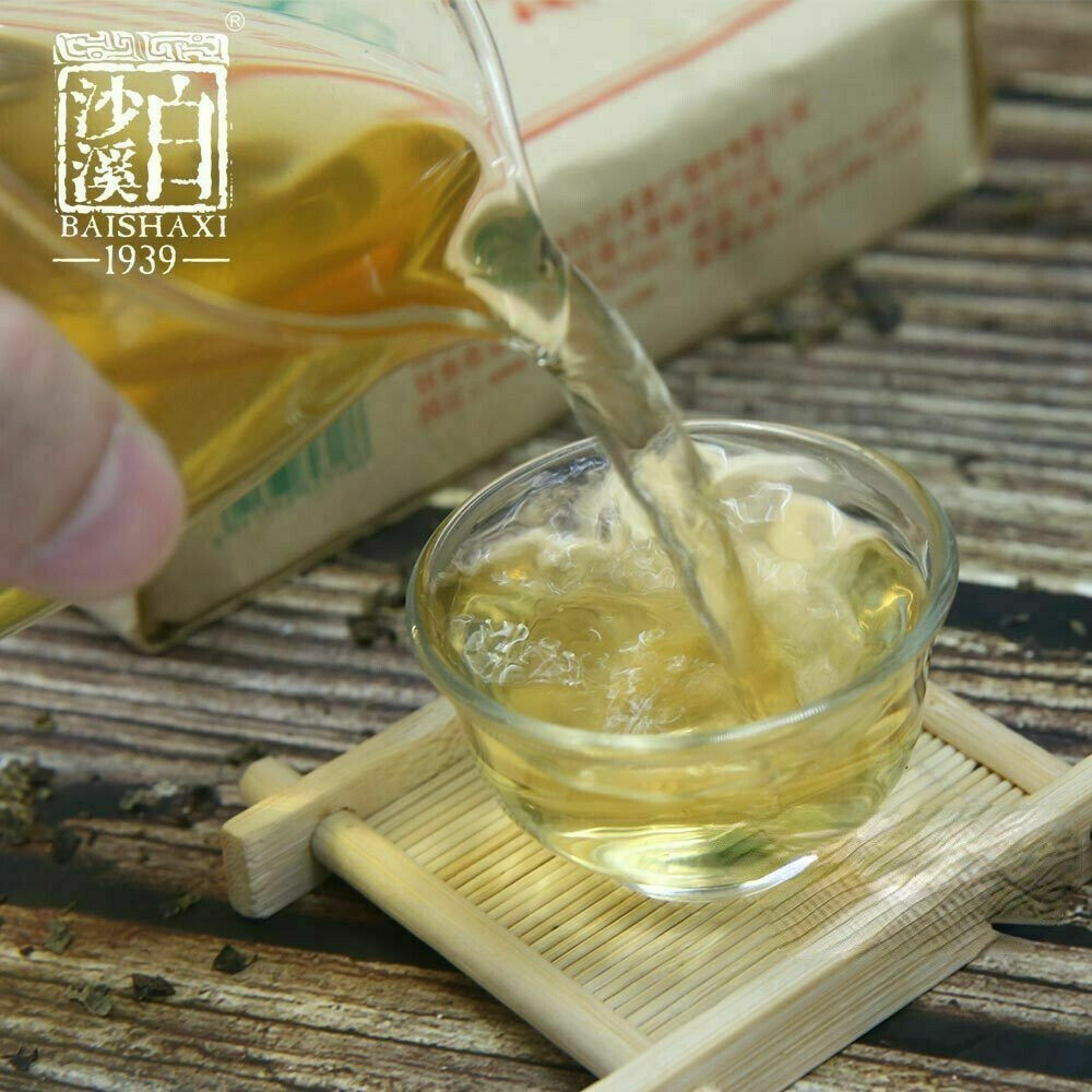 300g Anhua Baishaxi Dark Tea with Golden Flower Top-grade Dark Tea Fu Brick
