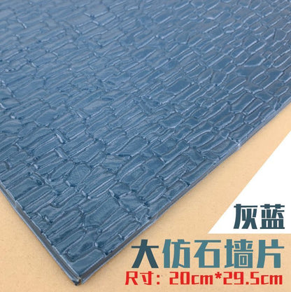 Model Building Material 2Pcs Simulation PVC Roof Tile Wall DIY Scene Diorama Kit