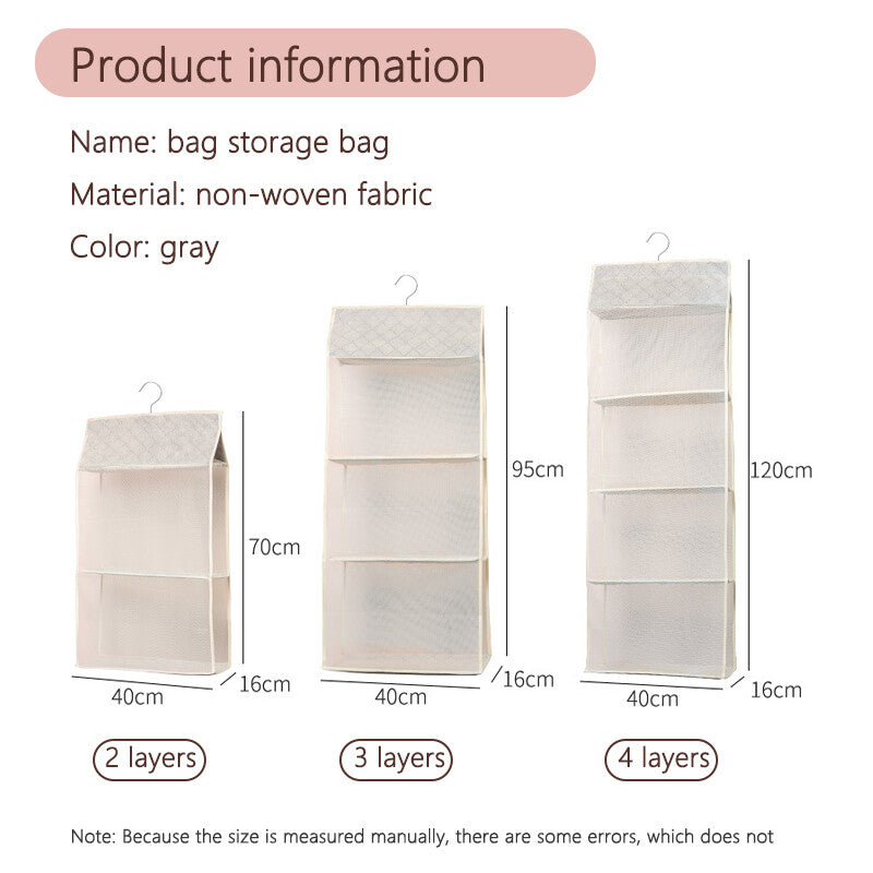 2/4Pcs Hanging Handbag Organizer Wardrobe Purse Bag Closet Storage Holder AU