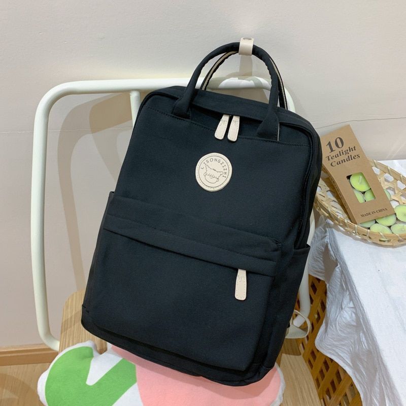 White Women Backpack Style Schoolbag Student Shoulder Bag Laptop Backpack Travel