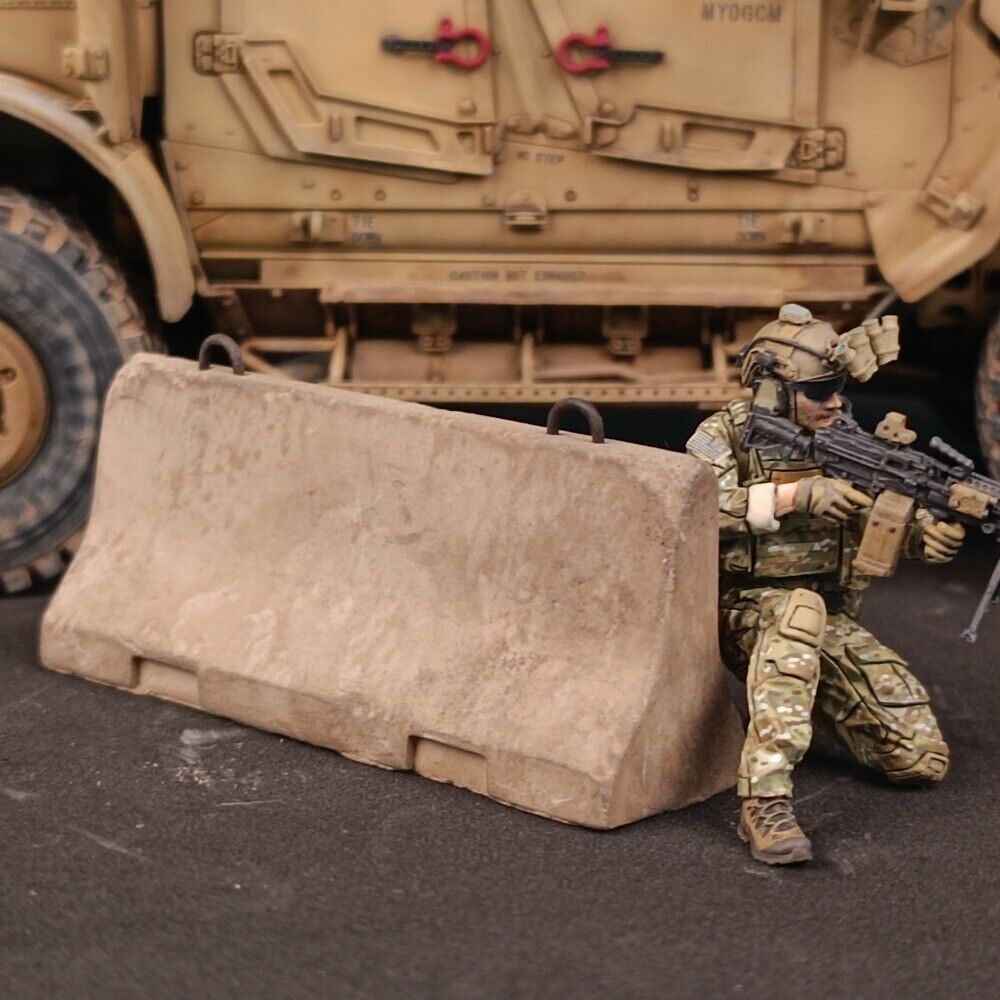 1/35 Diorama Cement Barriers Model for Tank Armoured Vehicle Military Scene Prop
