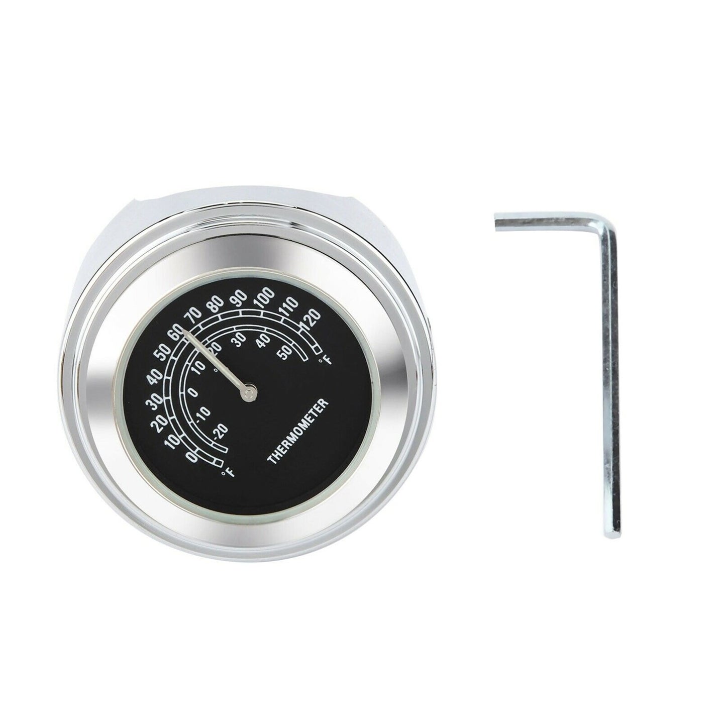 22&25mm Luminous Mobike Front Chrome Waterproof Handlebar Mount Temp Thermometer
