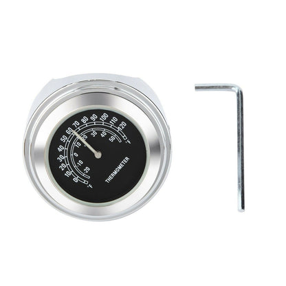 22&25mm Luminous Mobike Front Chrome Waterproof Handlebar Mount Temp Thermometer